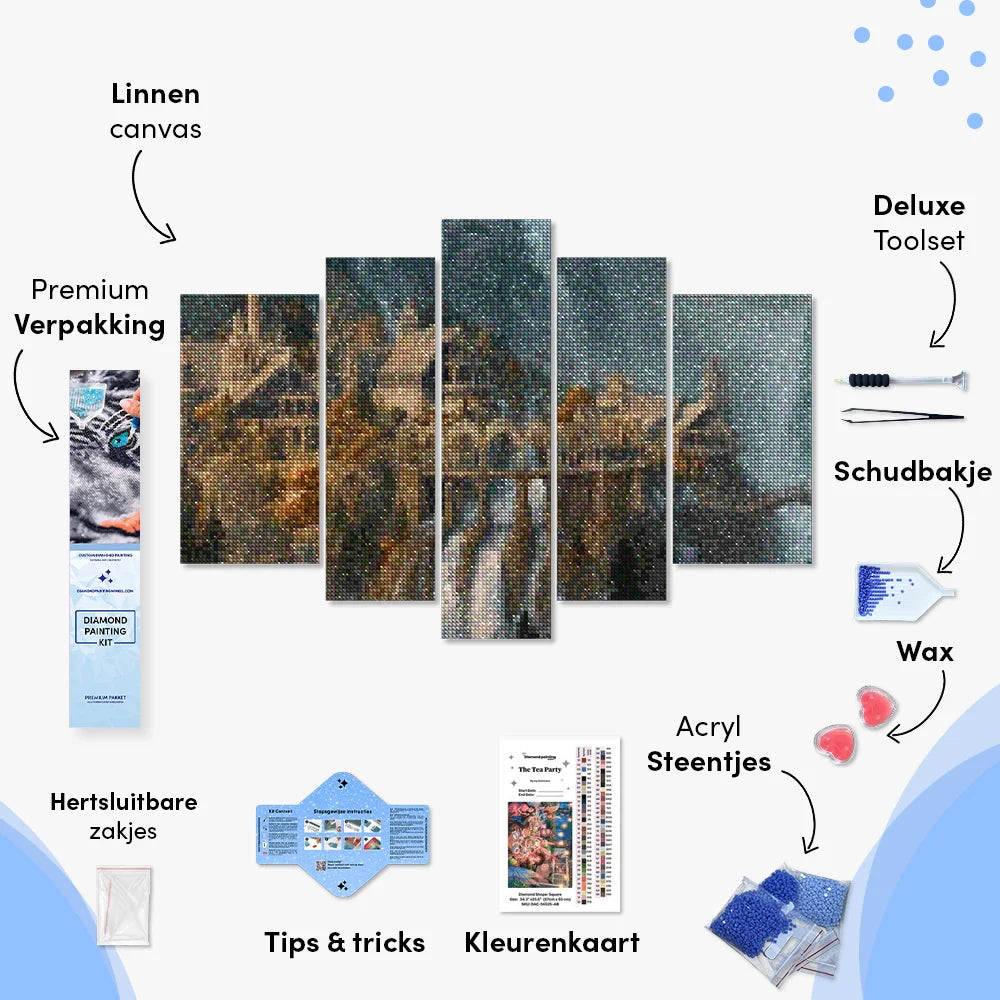 Diamond Painting Afgelegen stad 5 luik