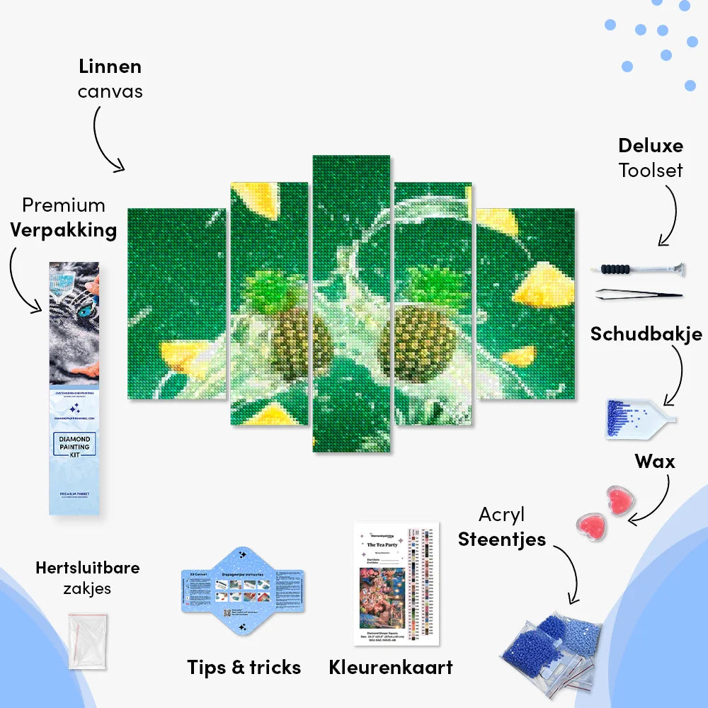 Diamond Painting Ananassen 5 luik - SEOS Shop ®