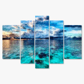 Diamond Painting Blauwe zee 5 luik - SEOS Shop ®