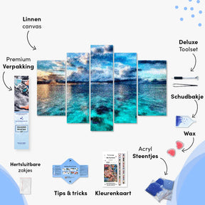 Diamond Painting Blauwe zee 5 luik - SEOS Shop ®