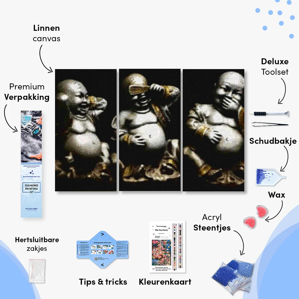 Diamond Painting Blije buddha 3 luik - SEOS Shop ®