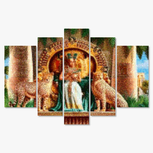 Diamond Painting Cleopatra met luipaarden 5 luik - SEOS Shop ®