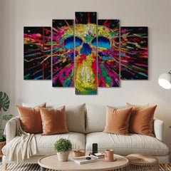 Diamond Painting Gekleurd doodshoofd 5 luik - SEOS Shop ®