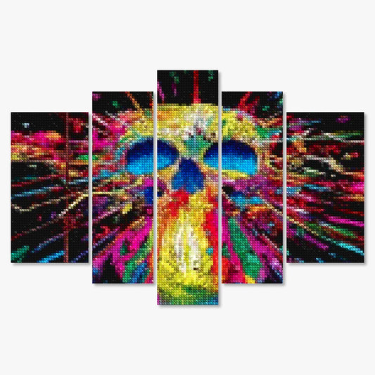 Diamond Painting Gekleurd doodshoofd 5 luik - SEOS Shop ®