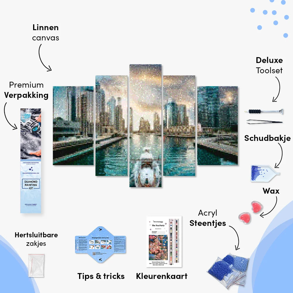 Diamond Painting Mooie gebouwen in de stad 5 luik - SEOS Shop ®