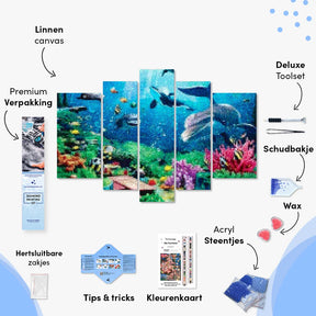 Diamond Painting Mooie zeedieren 5 luik - SEOS Shop ®