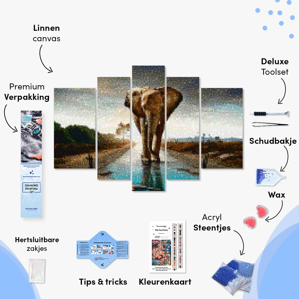 Diamond Painting Olifant 5 luik - SEOS Shop ®