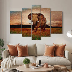 Diamond Painting Olifant in Afrika 5 luik - SEOS Shop ®