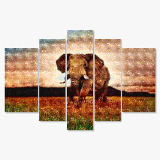 Diamond Painting Olifant in Afrika 5 luik - SEOS Shop ®