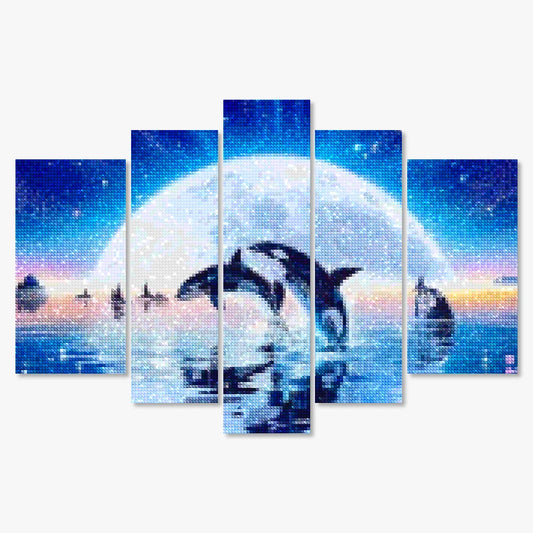 Diamond Painting Orca's in het water 5 luik - SEOS Shop ®
