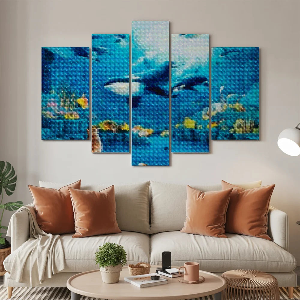 Diamond Painting Orka's in de zee 5 luik - SEOS Shop ®