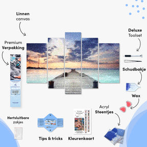 Diamond Painting Pakket Caraïben 5 luik - SEOS Shop ®