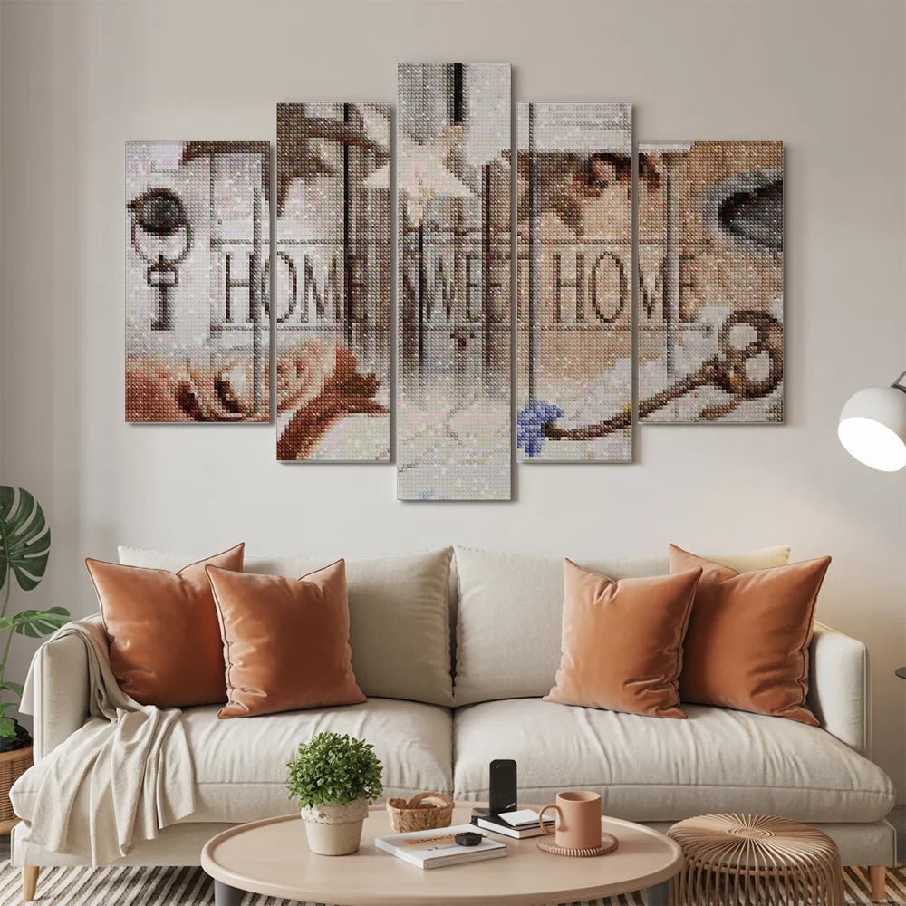 Diamond Painting Pakket Home Sweet Home Hout Look 5 luik - SEOS Shop®