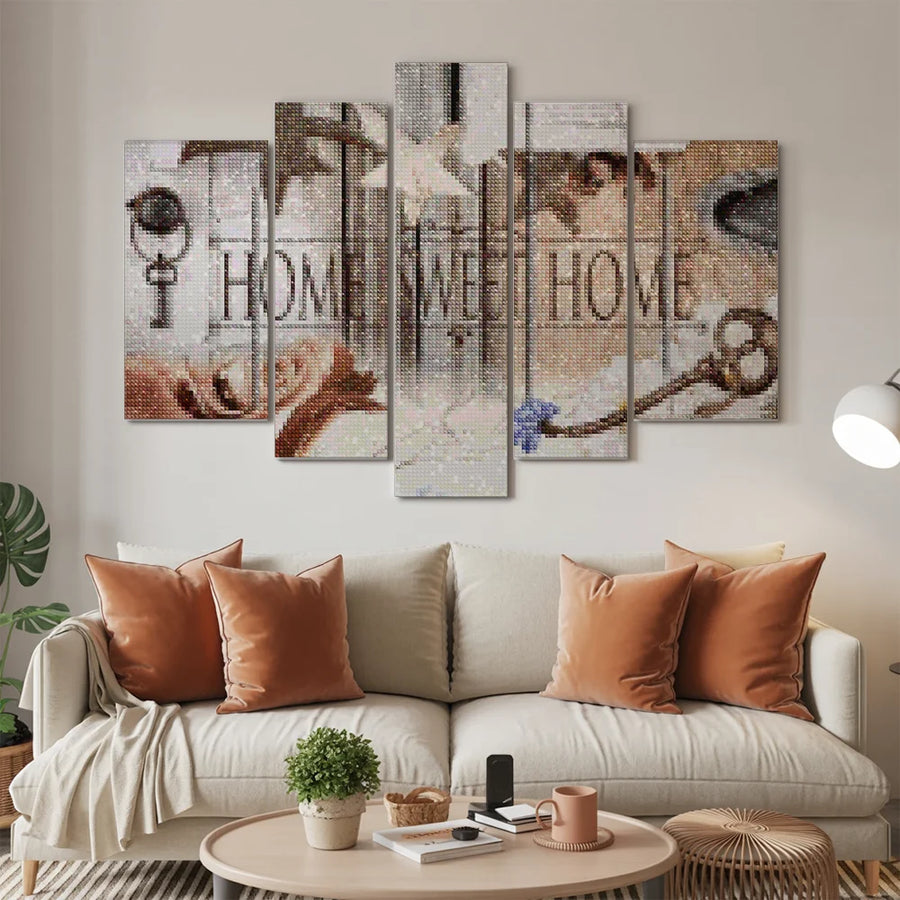 Diamond Painting Pakket Home Sweet Home Hout Look 5 luik - SEOS Shop®