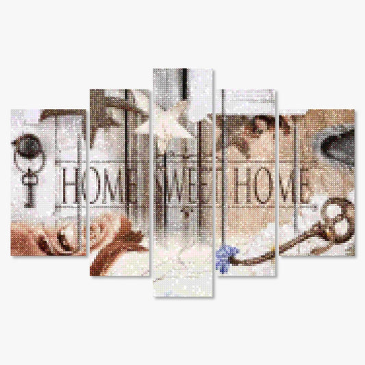Diamond Painting Pakket Home Sweet Home Hout Look 5 luik - SEOS Shop®