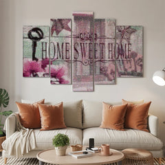 Diamond Painting Pakket Home Sweet Home Roze 5 luik - SEOS Shop ®