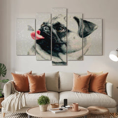 Diamond Painting Puppy met vlinder op tong 5 luik - SEOS Shop ®