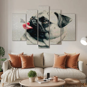 Diamond Painting Puppy met vlinder op tong 5 luik - SEOS Shop ®