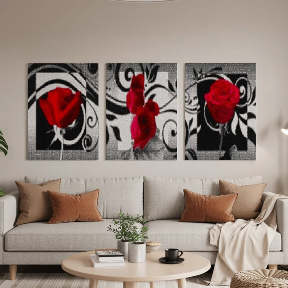 Diamond Painting Rode rozen 3 luik - SEOS Shop ®