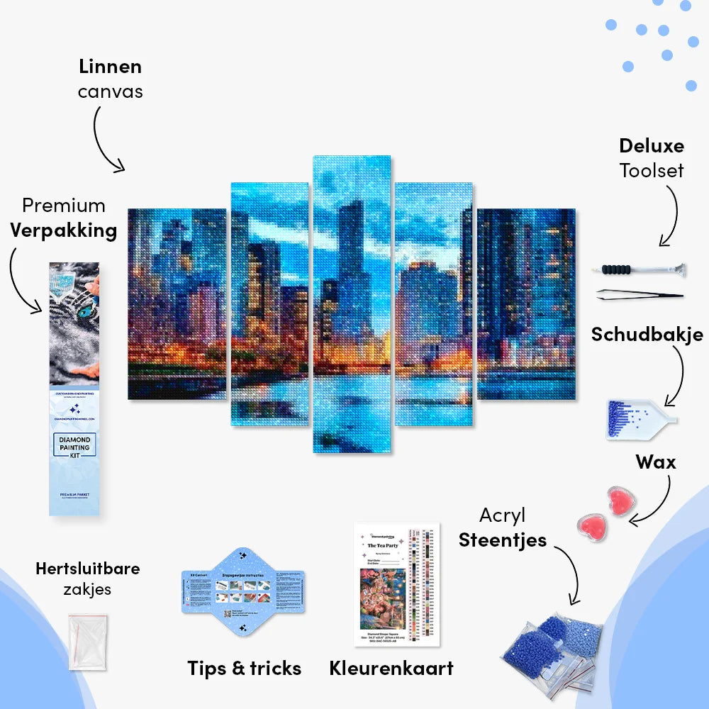 Diamond Painting Schitterende gebouwen 5 luik - SEOS Shop ®