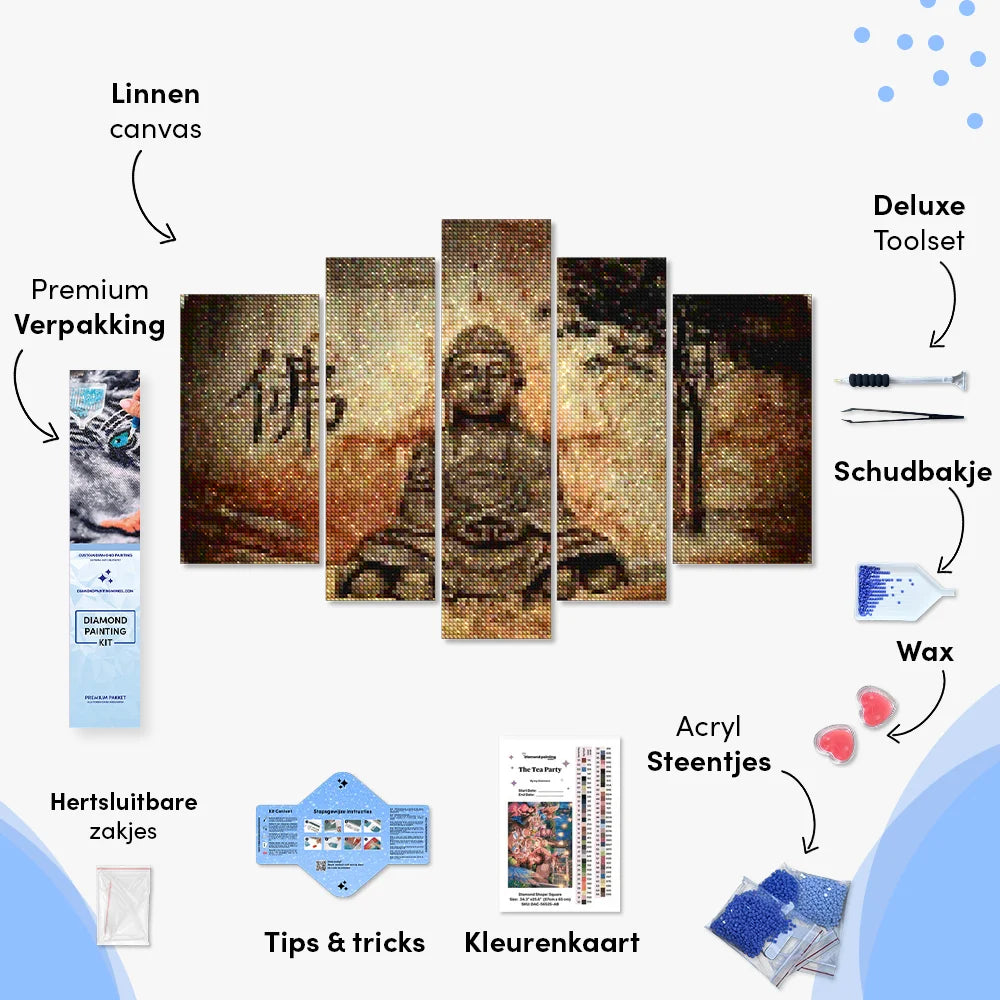 Diamond Painting Spirituele Boeddha 5 luik - SEOS Shop ®