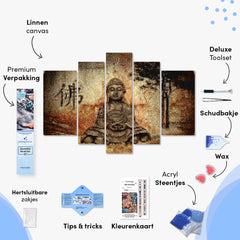 Diamond Painting Spirituele Boeddha 5 luik - SEOS Shop ®