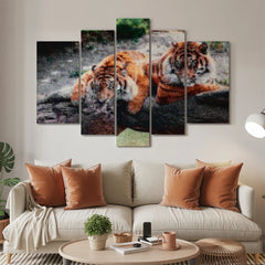 Diamond Painting Twee liggende tijgers 5 luik - SEOS Shop ®