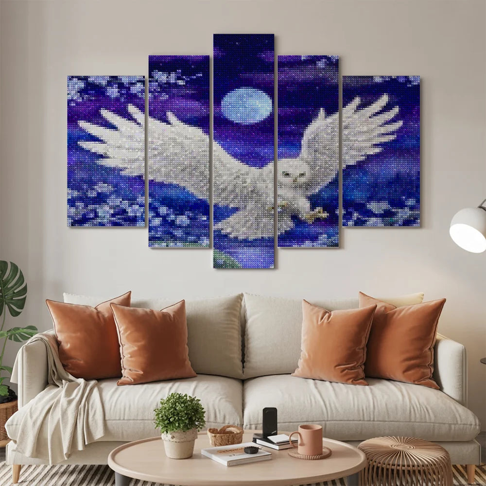 Diamond Painting Uil onder de maan 5 luik - SEOS Shop ®