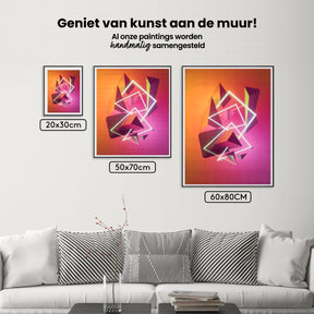 Diamond Painting - Abstracte geometrische vormen in neonkleuren