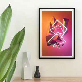 Diamond Painting - Abstracte geometrische vormen in neonkleuren