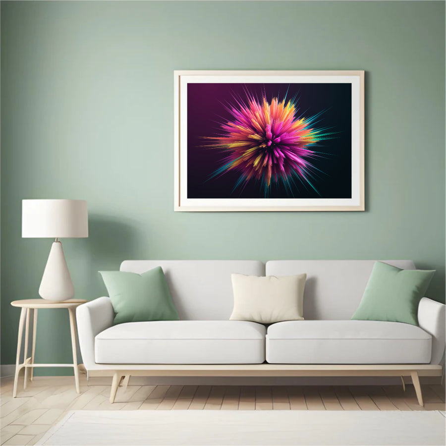 Diamond Painting - Abstracte kosmische explosie met heldere kleuren