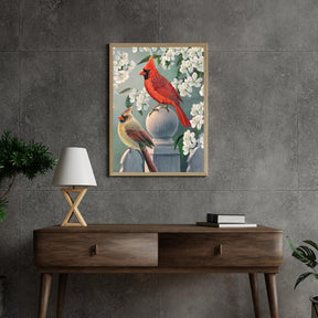 Diamond Painting - Achtertuin kardinaal paar