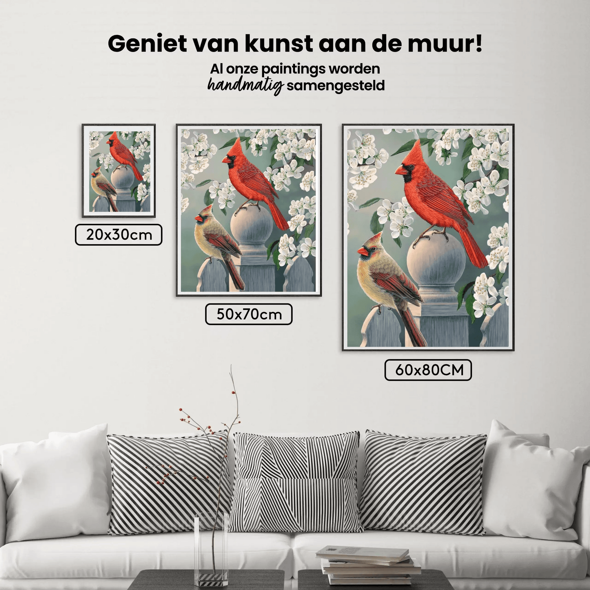 Diamond Painting - Achtertuin kardinaal paar