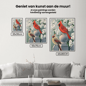 Diamond Painting - Achtertuin kardinaal paar