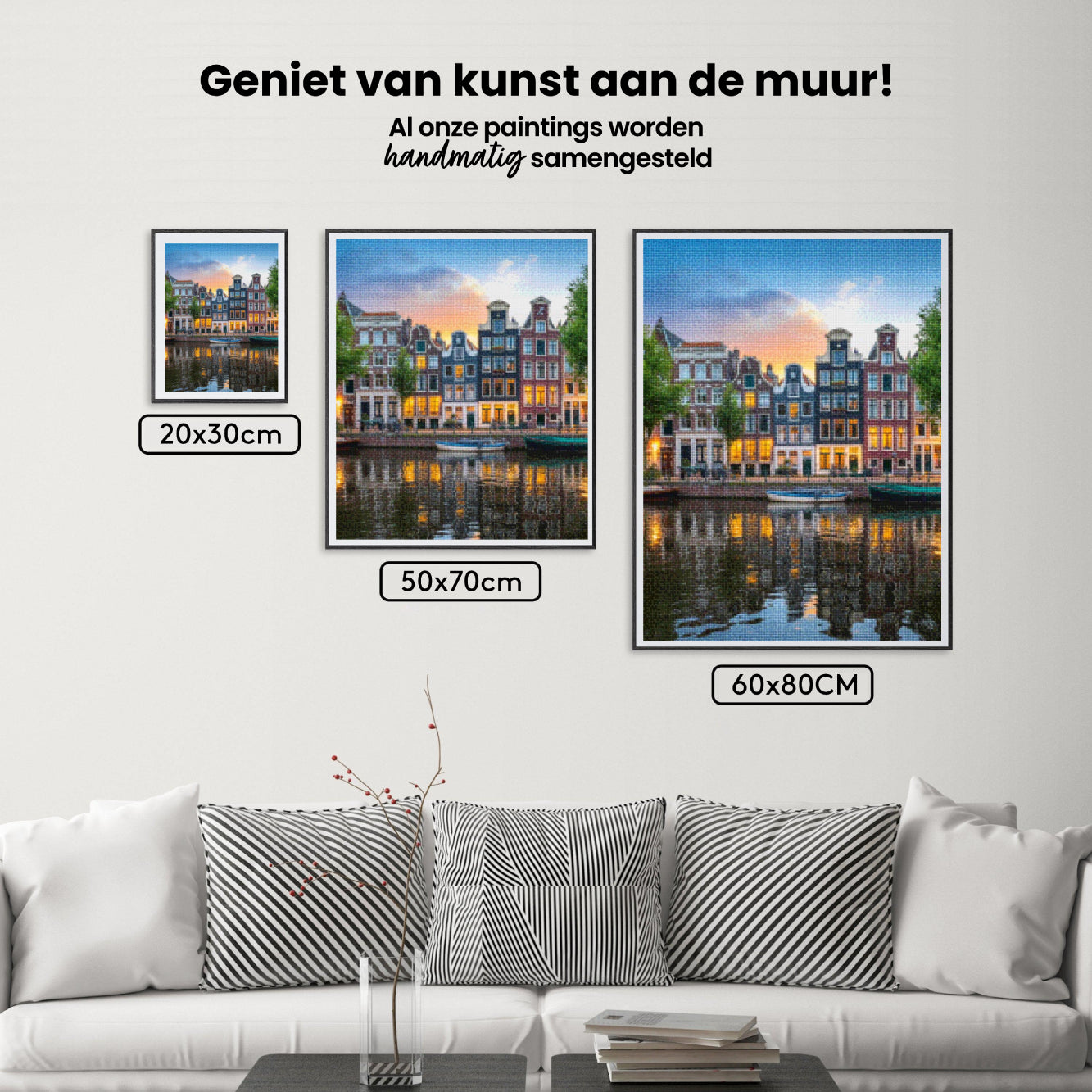 Diamond Painting - Amsterdamse grachtenpanden bij zonsondergang