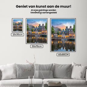 Diamond Painting - Amsterdamse grachtenpanden bij zonsondergang