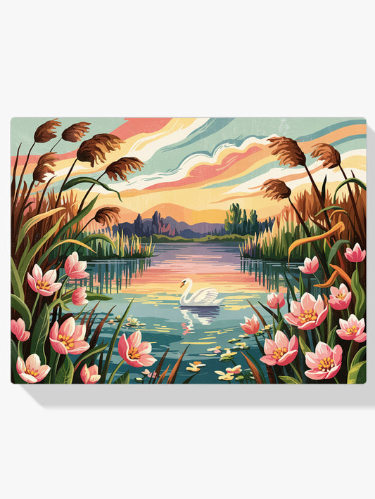 Diamond Painting - Avondbloemenlandschap