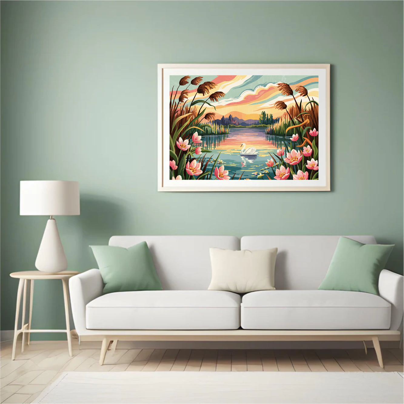 Diamond Painting - Avondbloemenlandschap