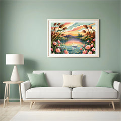 Diamond Painting - Avondbloemenlandschap