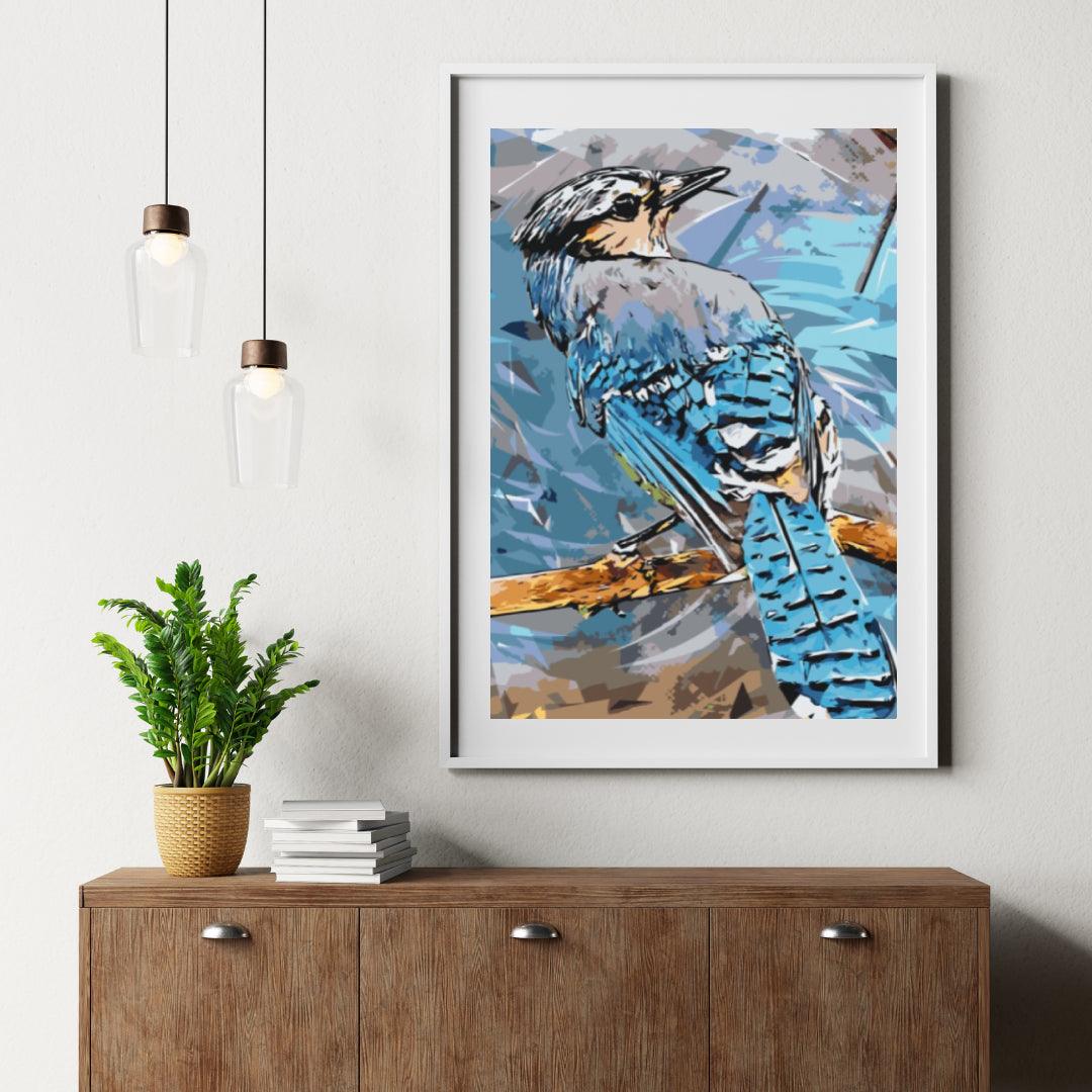 Diamond Painting - Blauwe Gaai vogel - SEOS®