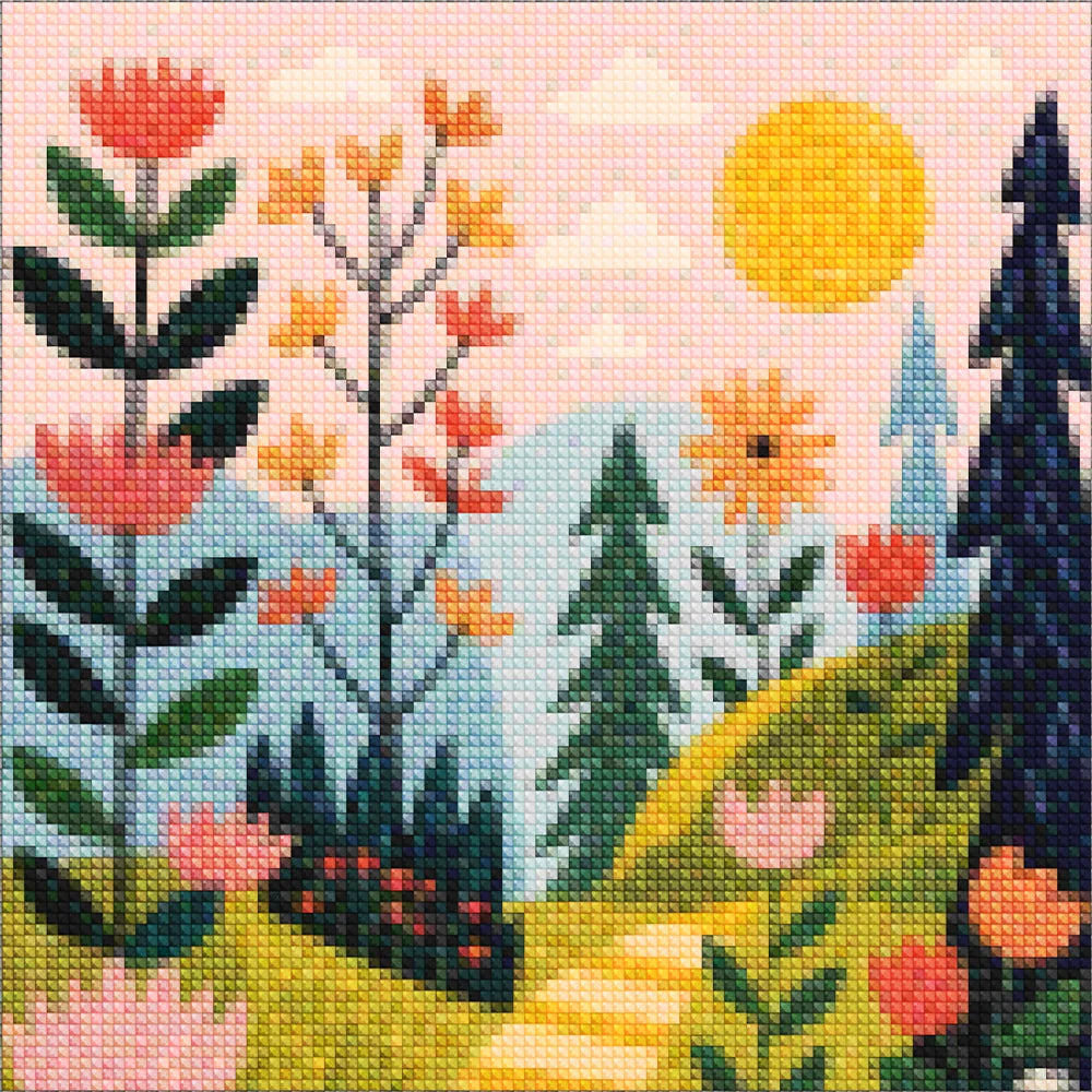 Mini Diamond Painting - Bloemblad Schemering