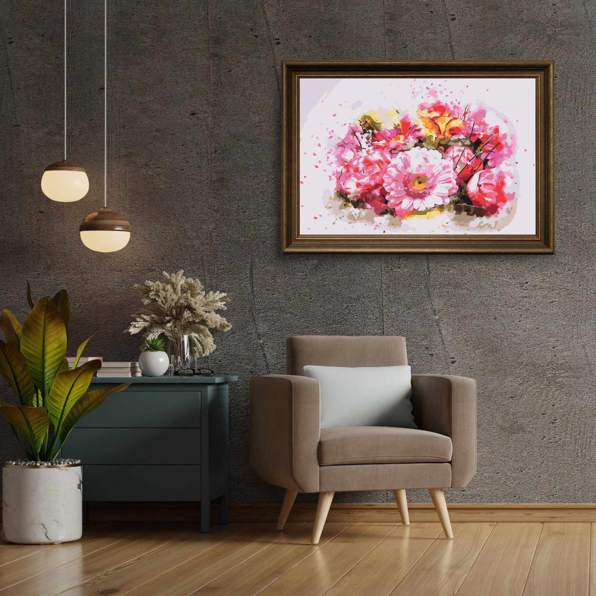 Diamond Painting - Boeket roze bloemen - SEOS Shop ®