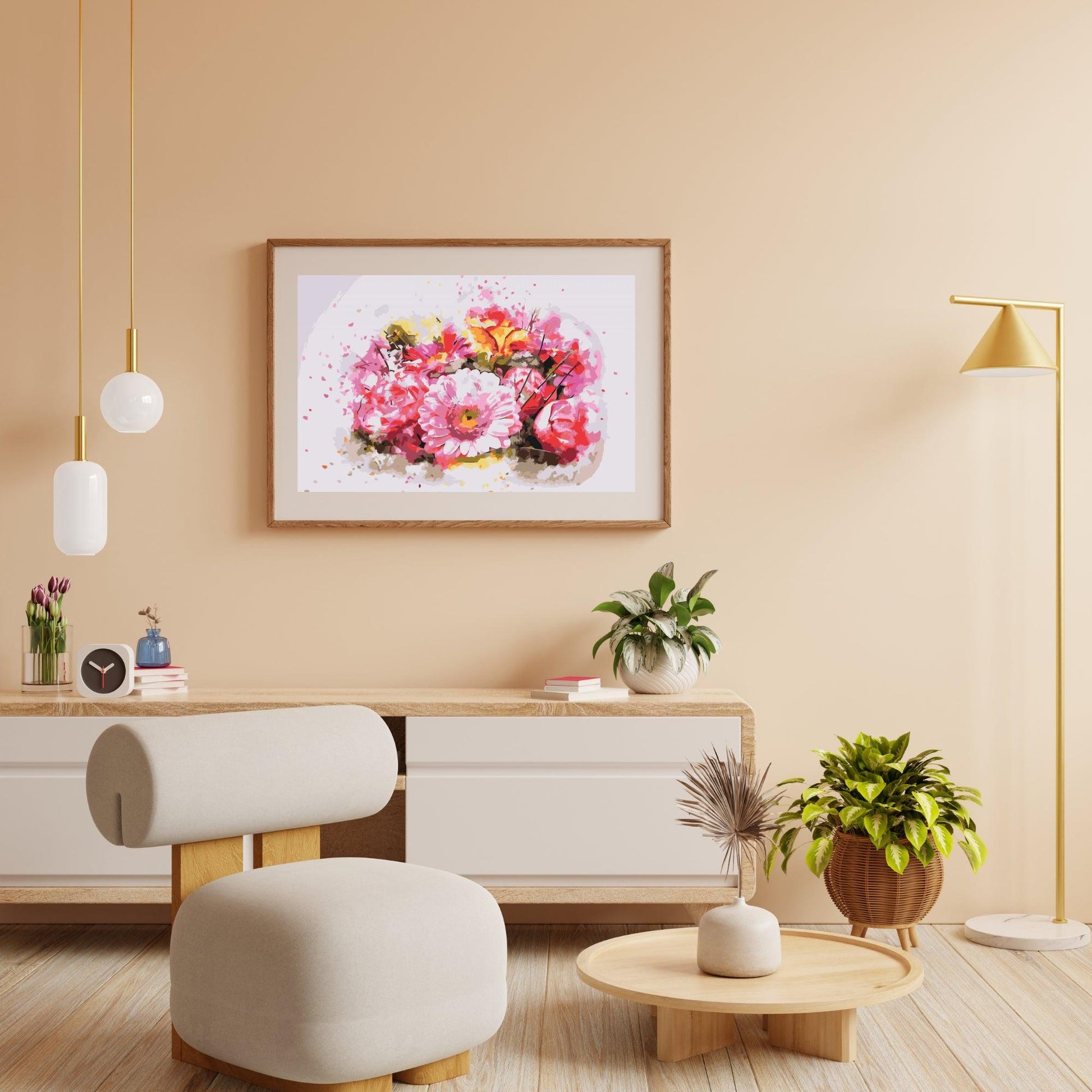 Diamond Painting - Boeket roze bloemen - SEOS Shop ®