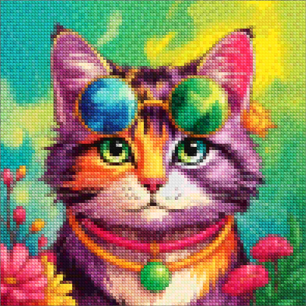 Mini Diamond Painting - Boho Katten