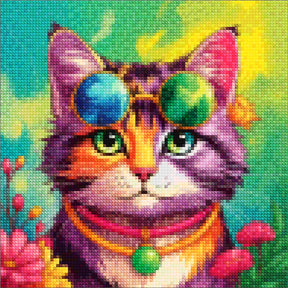 Mini Diamond Painting - Boho Katten