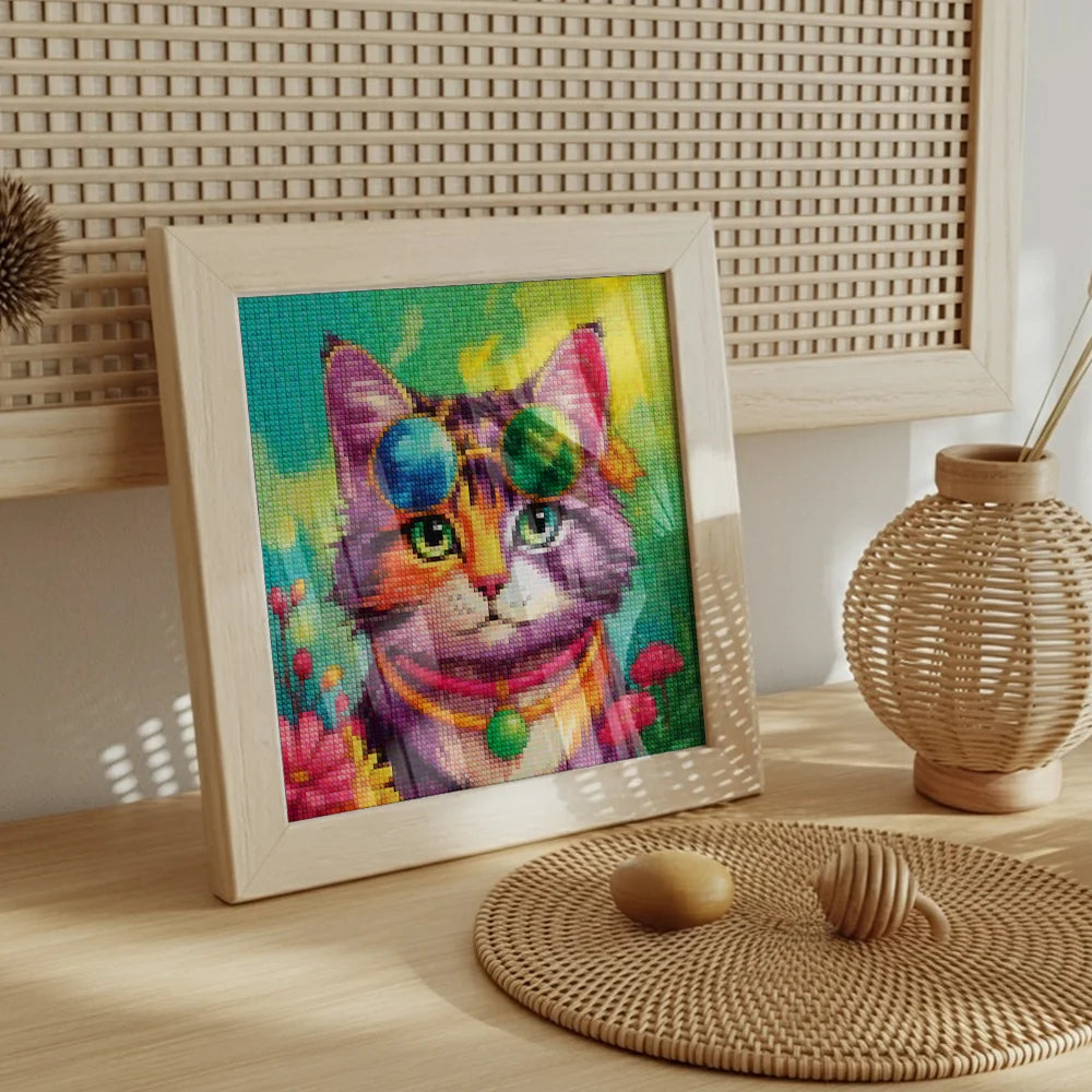 Mini Diamond Painting - Boho Katten