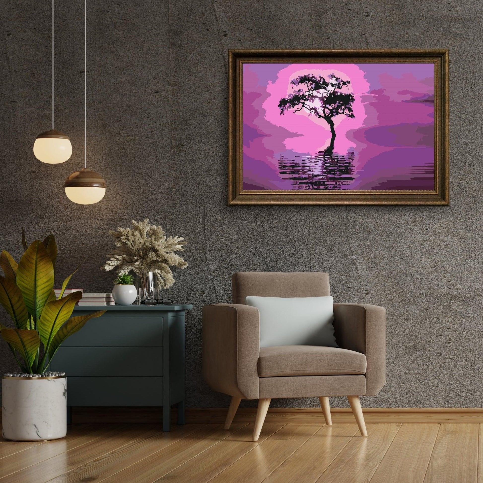 Diamond Painting - Boom in het midden van het meer - SEOS Shop ®
