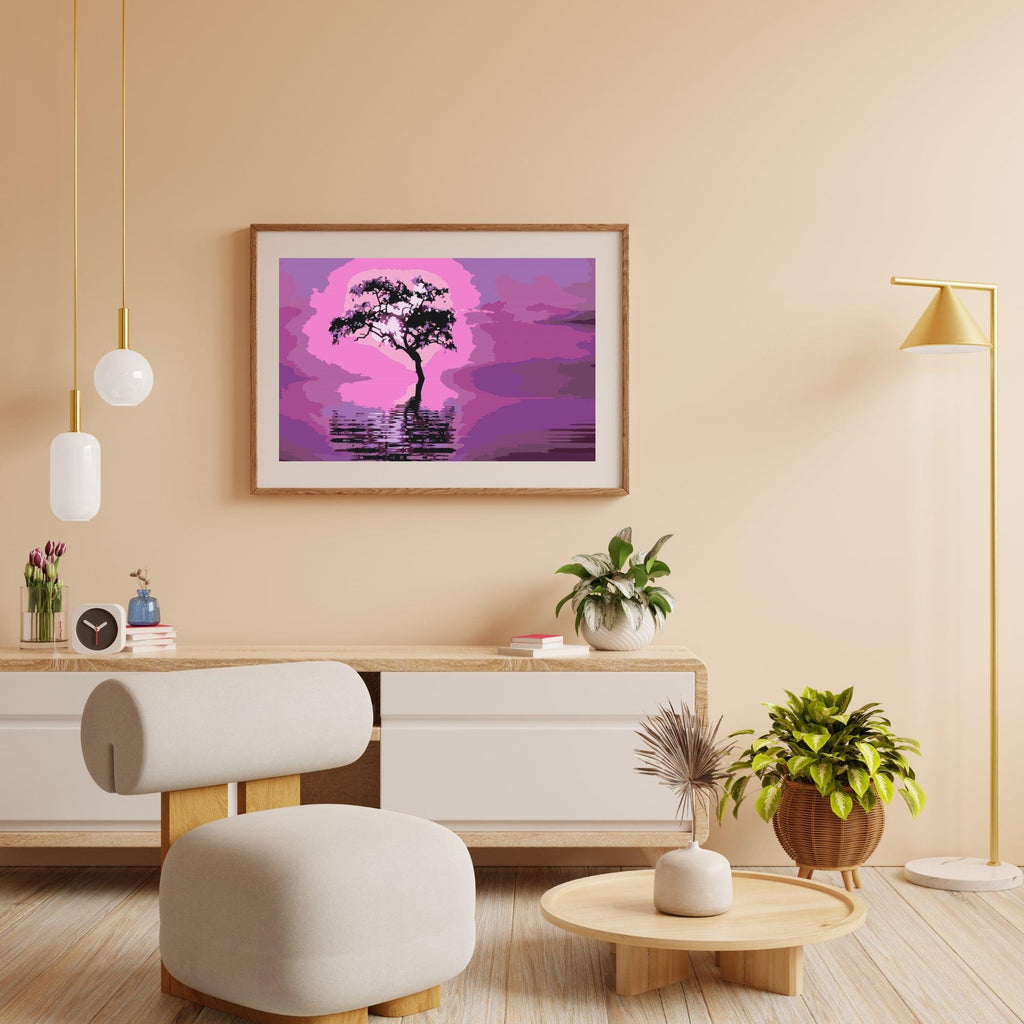 Diamond Painting - Boom in het midden van het meer - SEOS Shop ®