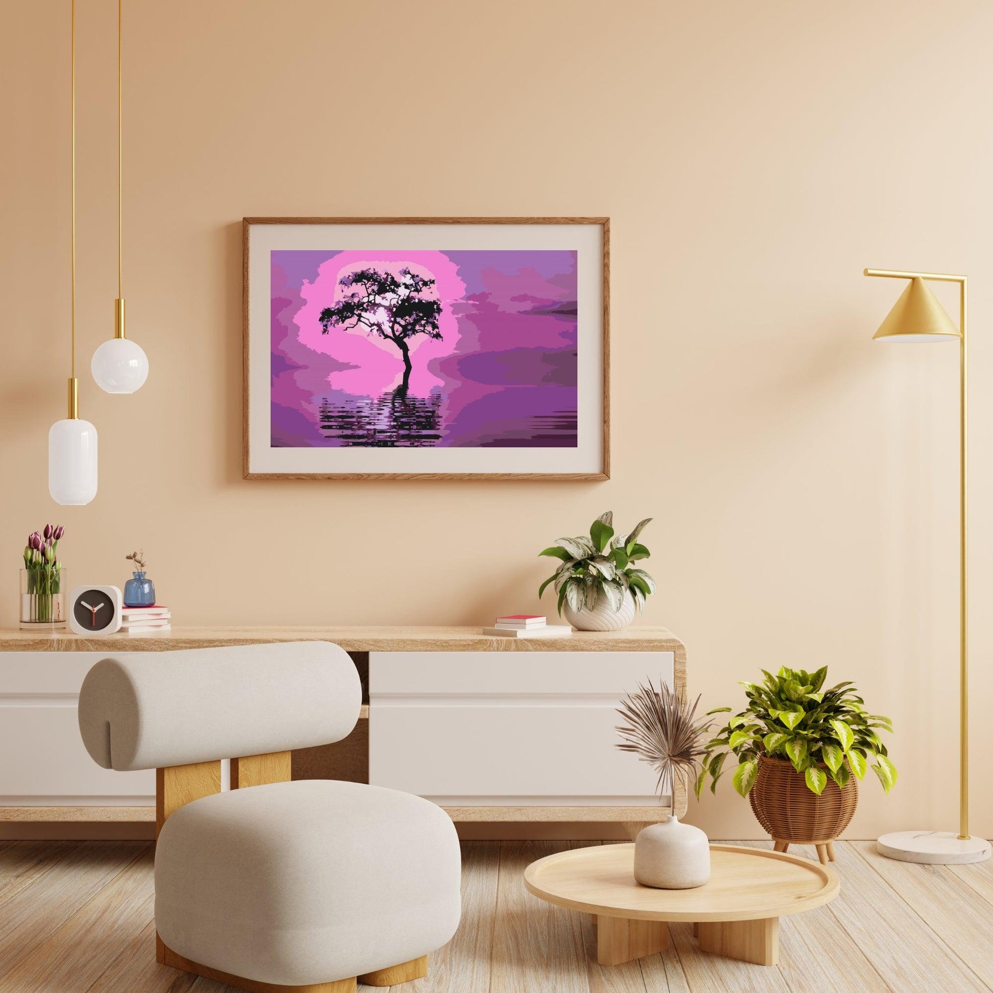 Diamond Painting - Boom in het midden van het meer - SEOS Shop ®