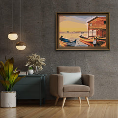 Diamond Painting - Boten en houten hut - SEOS Shop ®